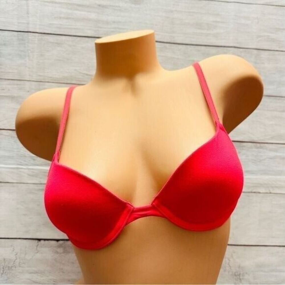 Victoria's Secret Bra Sz.32A Neon Pink Wear Everywhere Demi Push-up By Pink